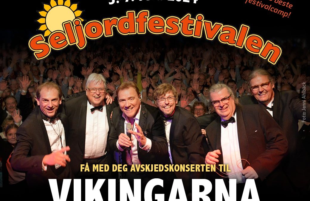 Seljordfestivalen plakat 2024 med bilde av Vikingarna.