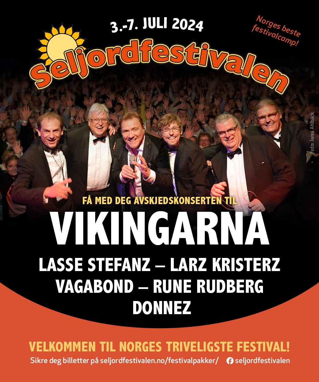 Seljordfestivalen plakat 2024 med bilde av Vikingarna.